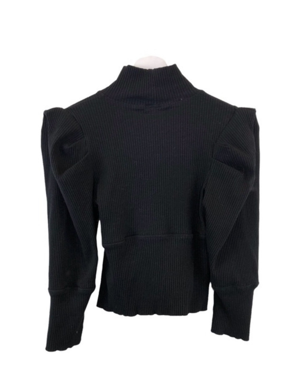 New Free People Womens Black Cotton Blend Ribbed Long Sleeve Pullover Sweater Xs - Picture 2 of 7